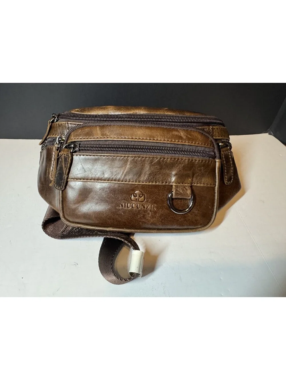 Genuine Leather NIUCUNZH Vintage Style Fanny Pack Waist Pack Brown NWOT